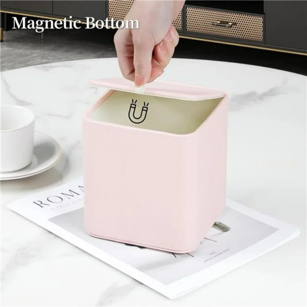 Pink PU leather tissue box cover square tissue holder bathroom bedroom office
